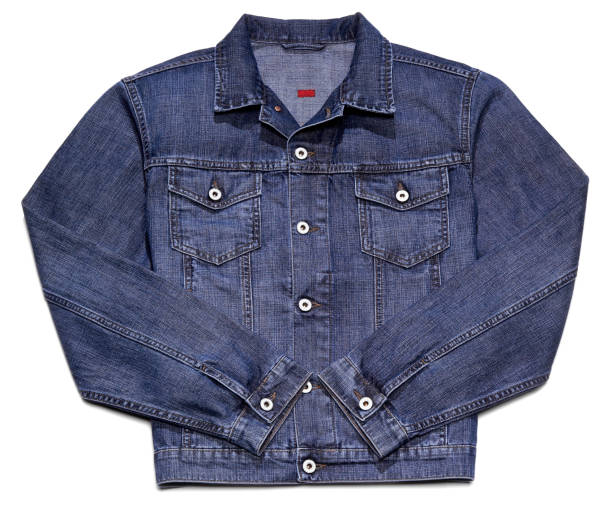 джинсовый жакет изолированные на белом - denim jacket стоковые фото и изображения