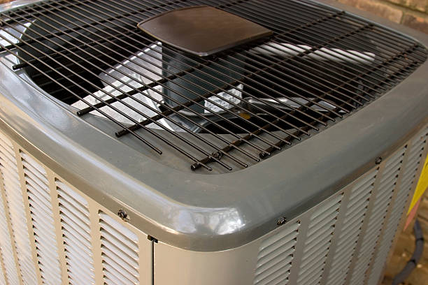 Close-up of an air conditioning unit stock photo