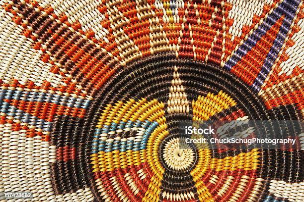 Woven Wicker Mat Southwestern Sun Phoenix Stock Photo - Download Image Now - Indigenous North American Culture, Pattern, Art