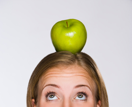 Apple on head