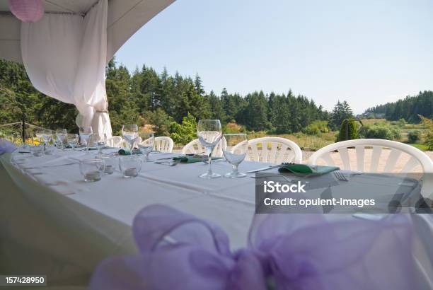 Foto de Recepção De Casamento e mais fotos de stock de Casamento - Casamento, Linho - Material Têxtil, Mesa - Mobília