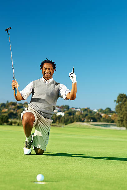 istock African American golfer during the game 157429112