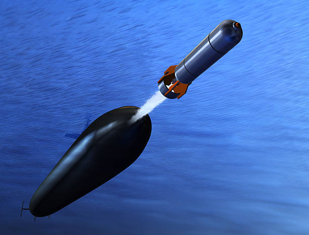 sottomarino torpedo - test nucleare foto e immagini stock