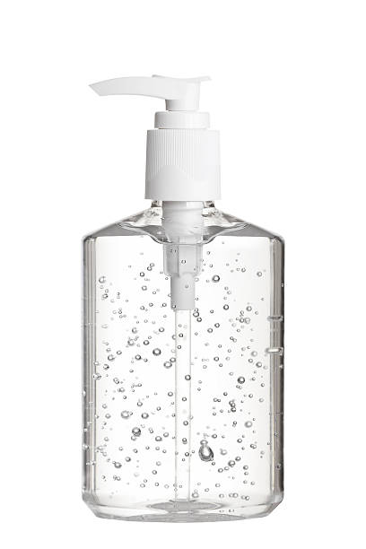 gel higienizante de mãos em bomba garrafa transparente - hand sanitizer liquid soap hygiene healthy lifestyle imagens e fotografias de stock