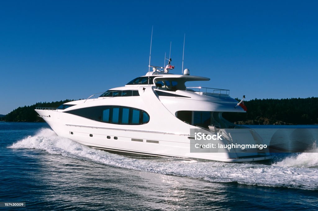 Vue aérienne de bateau yacht bateau Parc stanley de vancouver, victoria - Photo de Bateau à moteur libre de droits