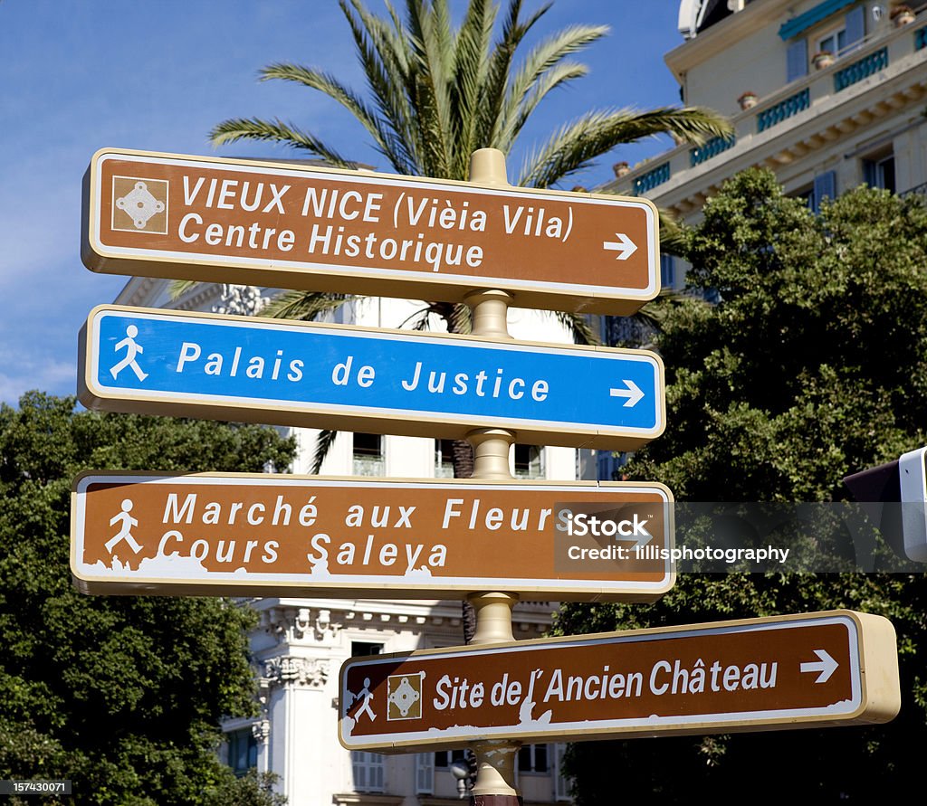Calle señal en Niza, Francia - Foto de stock de Ciudad libre de derechos