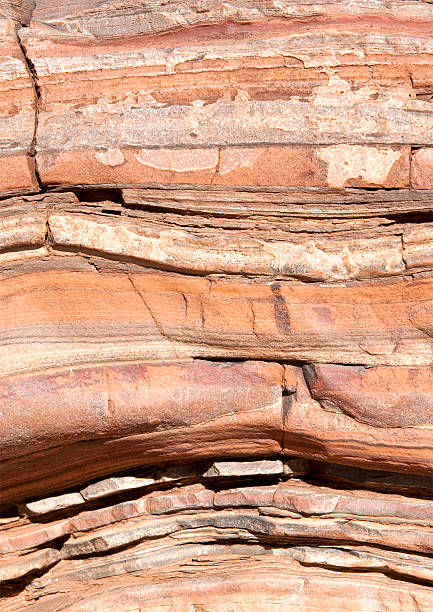 Natural Rock Layers Ancient rock strata in  Karijini National Park, Western Australia. stratified epithelium stock pictures, royalty-free photos & images