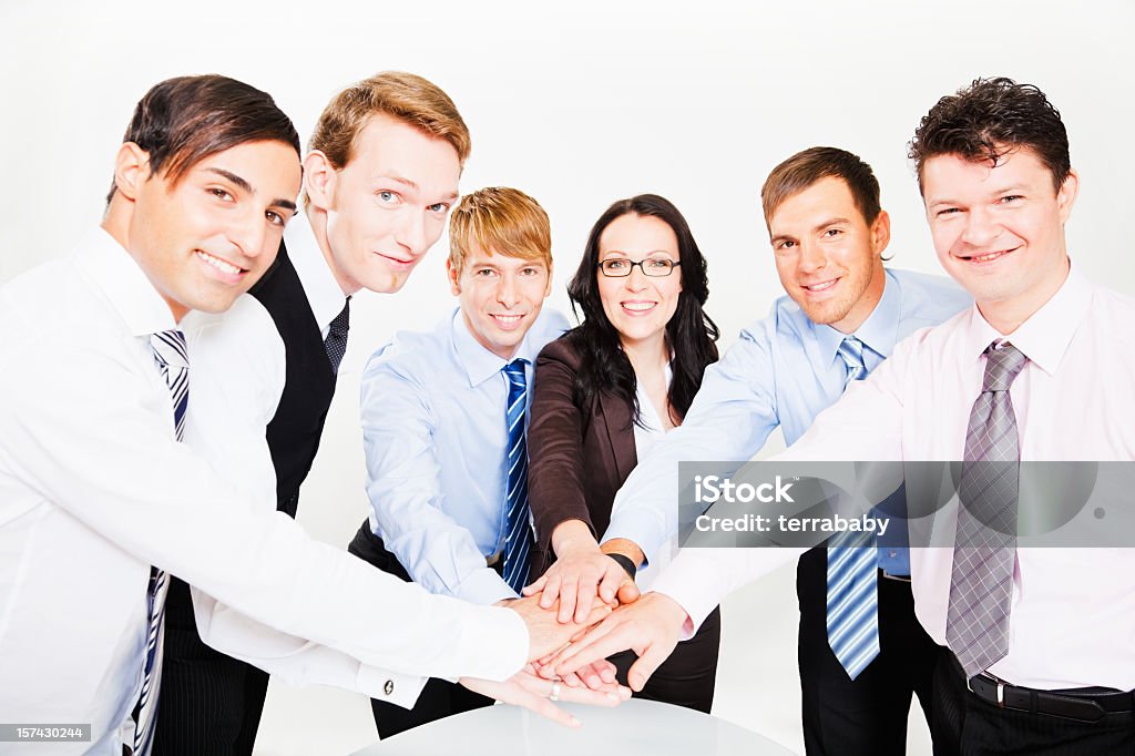Business Team Spirit Hands Together  Achievement Stock Photo