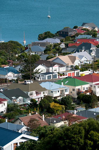 Modern real estate in a district of New Zealand's capital city, Wellington.