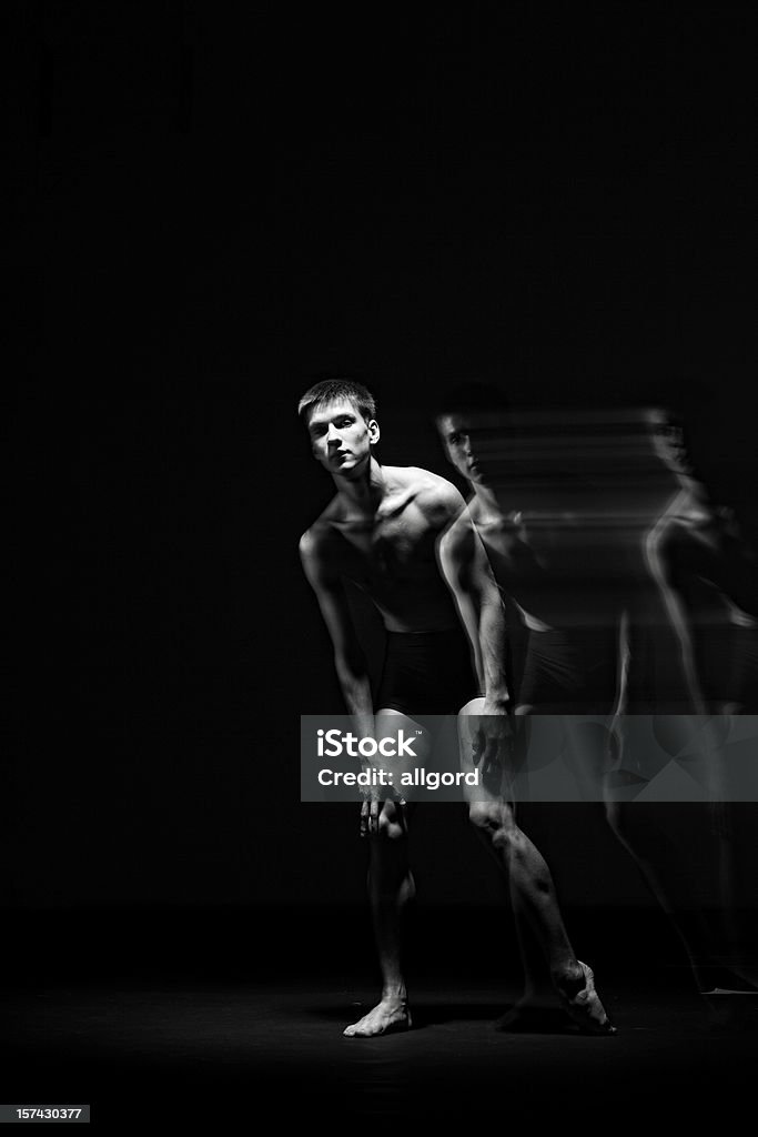 Ballett-Tänzerin. - Lizenzfrei Schwarzweiß-Bild Stock-Foto