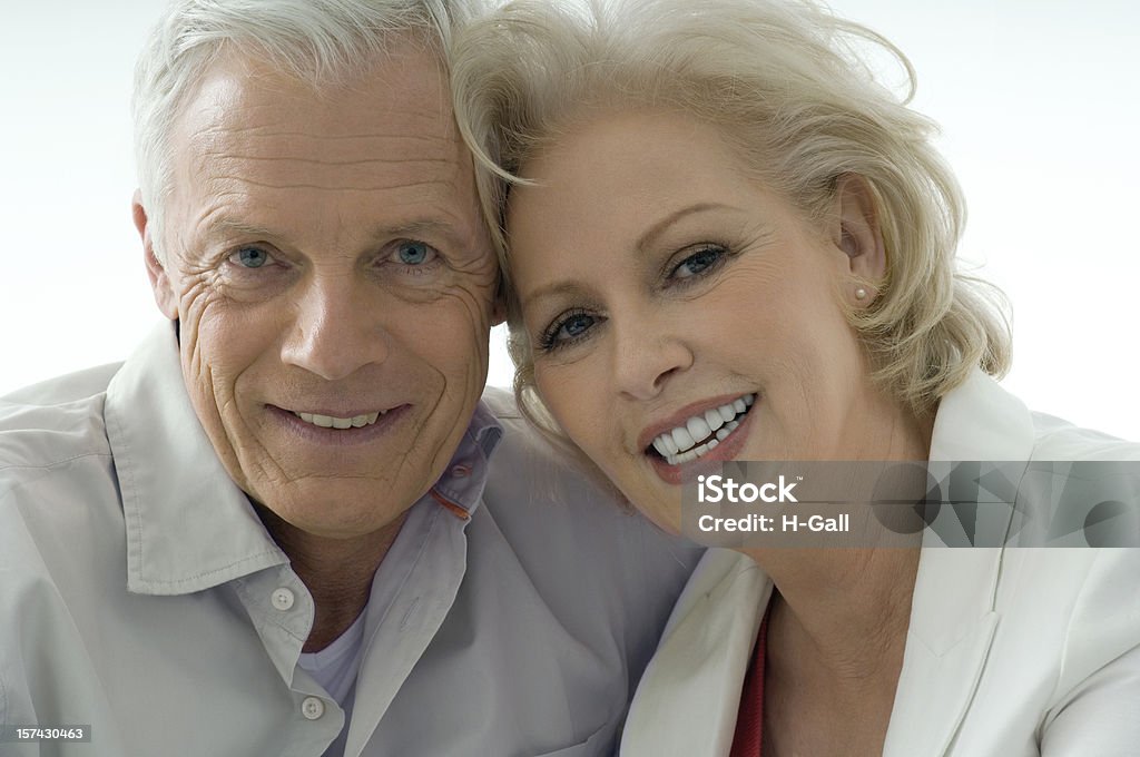 Senior couple Senior Couple on white Portrait 50-59 Years Stock Photo