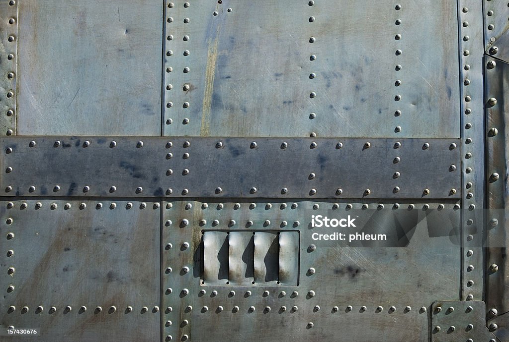 Aircraft siding with rivets  Aerospace Industry Stock Photo