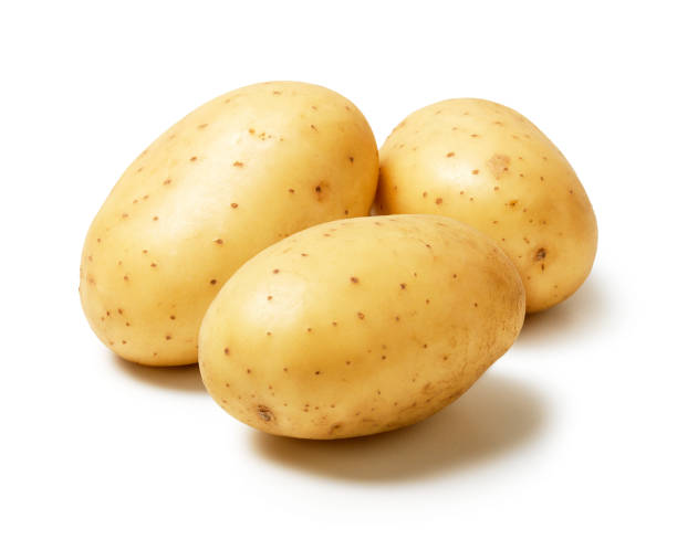 three Potatoes  vegetables clipping path stock pictures, royalty-free photos & images