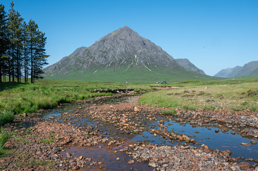 Mountain peak in Scottish Highlands near Glencoe, with Bauchaille Etive Mòr.