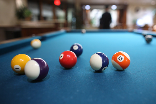 Pool balls with shallow depth of field