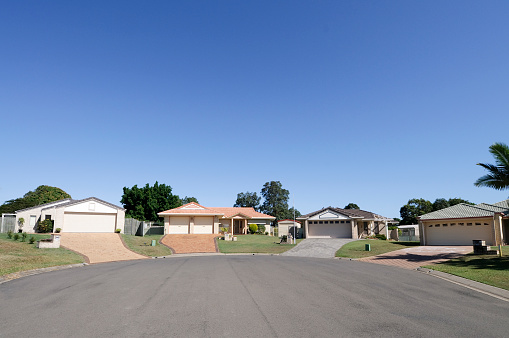 New detatched homes at a housing estate in Queensland, Australia.