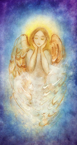 illustrazioni stock, clip art, cartoni animati e icone di tendenza di sognare angel - seraphim