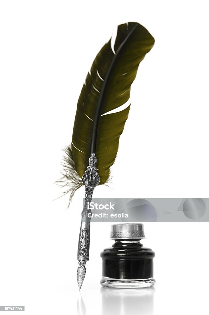 Quill pen and inkwell  Cut Out Stock Photo