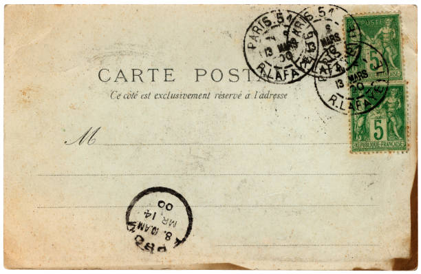 istock Old French postcard posted in Paris 1900 157431570