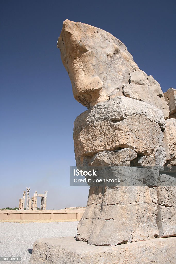 Ancient horse statue in Persepolis Unesco Site Iran  Alexander the Great Stock Photo