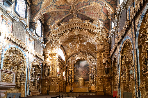 Iterior of traditional portugees church of 17th century