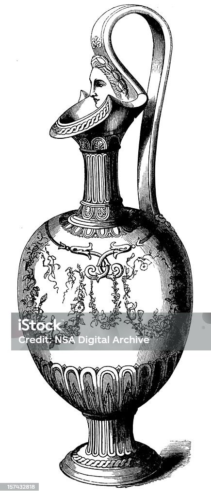 Декоративная ваза I Старинный дизайн иллюстрации - Стоковые иллюстрации XIX век роялти-фри