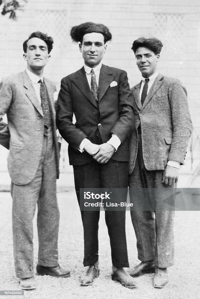Três homens do 1917.Black e branco - Royalty-free Homens Foto de stock