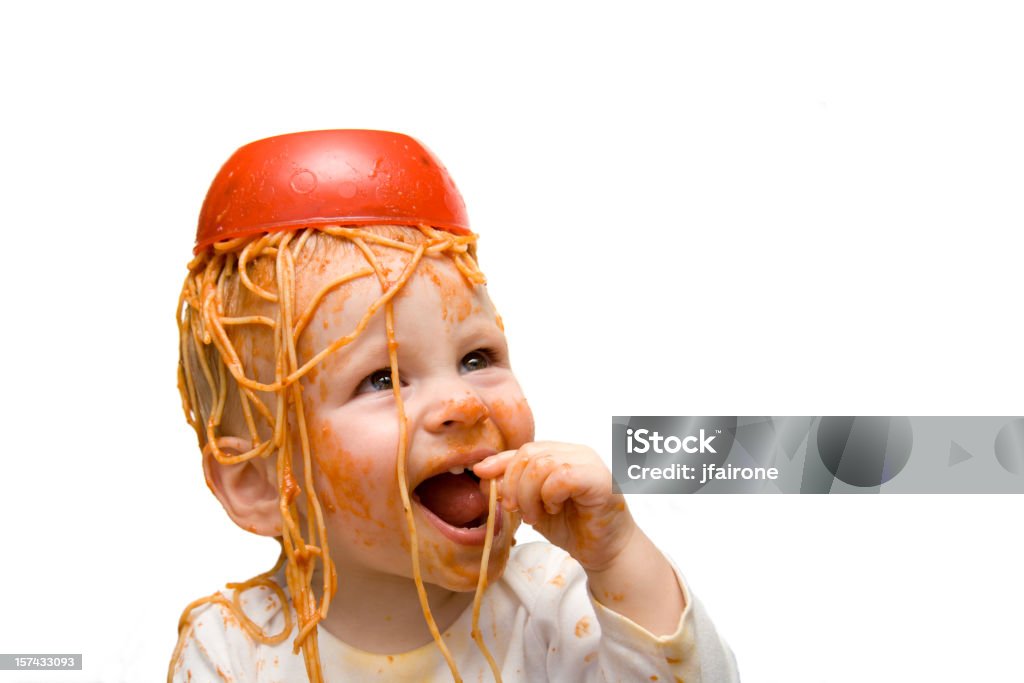 Brudny Spaghetti dziecka - Zbiór zdjęć royalty-free (Robić miny)