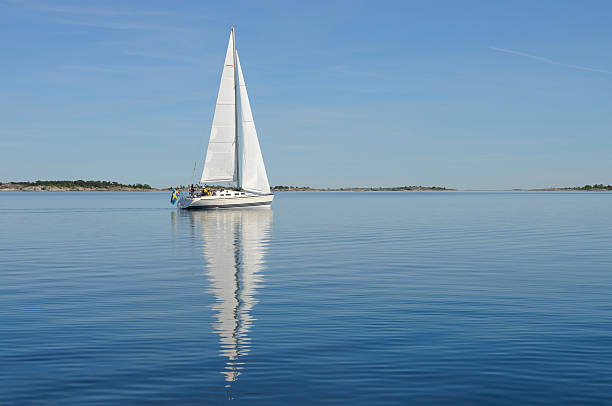 Sailing in the archipelago stock photo