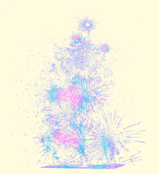 Vector illustration of Backyard Fireworks display