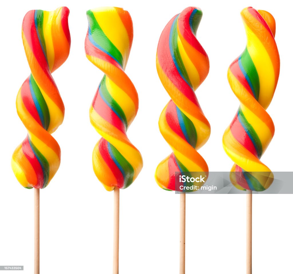 Четыре спираль Lollipops - Стоковые фото Белый роялти-фри