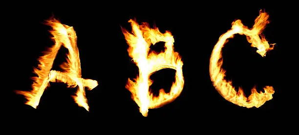 Photo of fire alphabet ABC