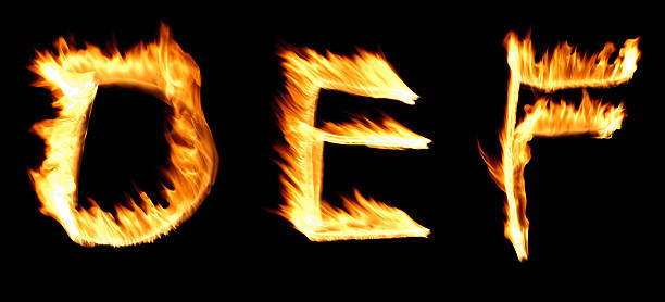 fire alphabet DEF  fire letter e stock pictures, royalty-free photos & images