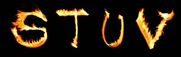 Photo of fire alphabet STUV