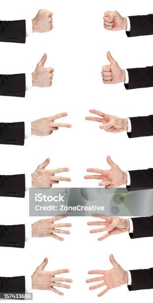 Business Hand Count One To Five Isolated Both Sides Stock Photo - Download Image Now