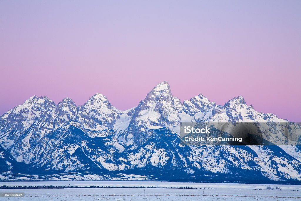 Catena montuosa Teton in inverno - Foto stock royalty-free di Inverno