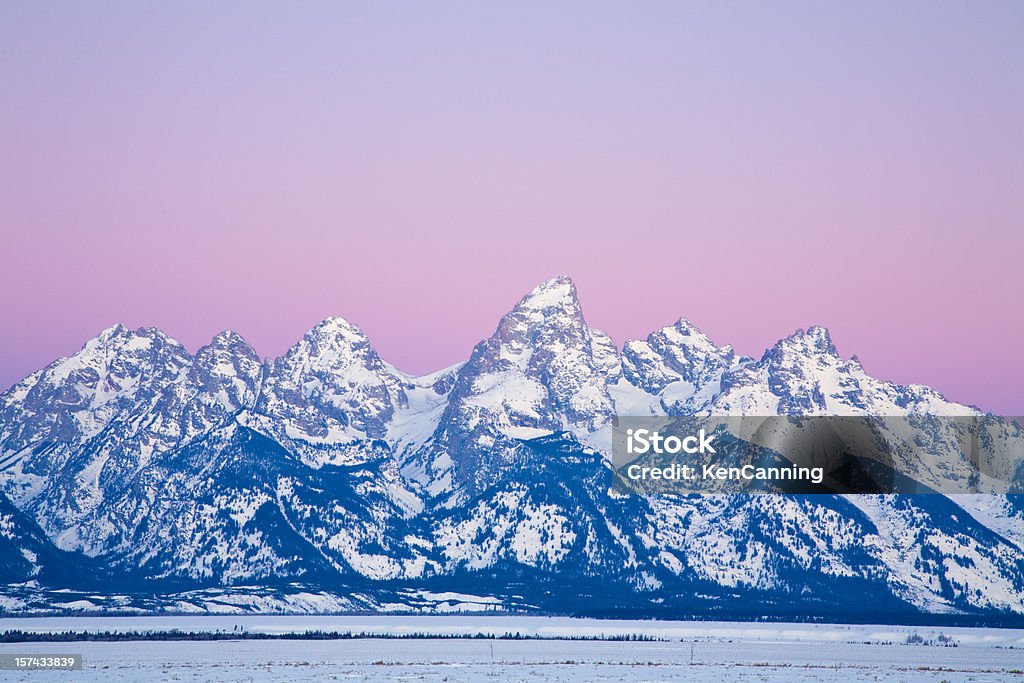 Teton cadeia de montanhas no inverno - Foto de stock de Inverno royalty-free