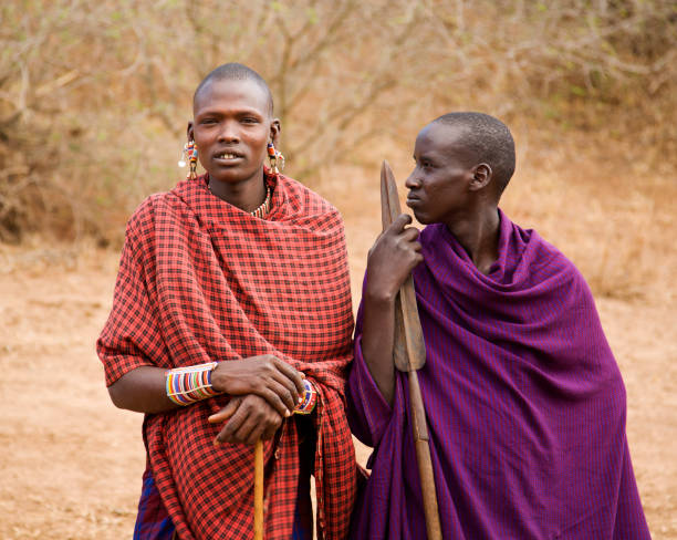 istock Two young masai (morani) in Kenya 157433845