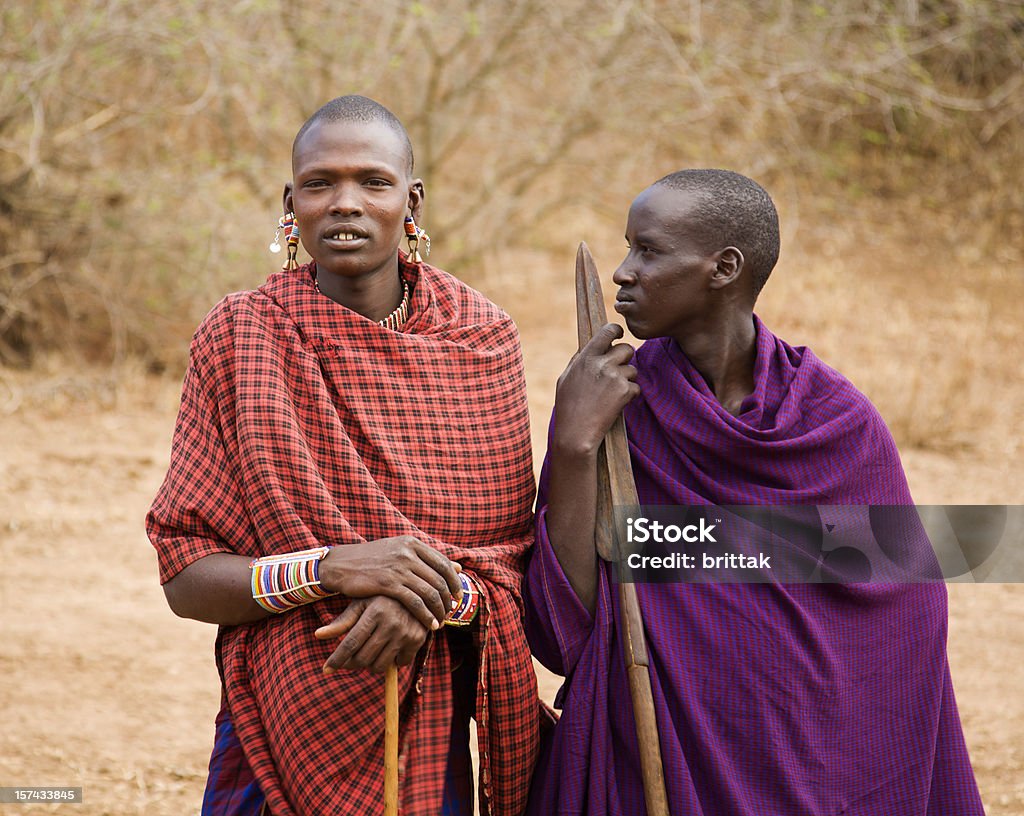 Duas jovens masai (morani) no Quénia - Royalty-free Guerreiro Foto de stock