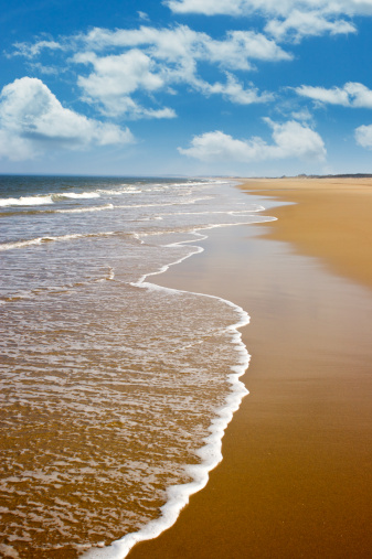 Atlantic ocean beach in New England, USA.