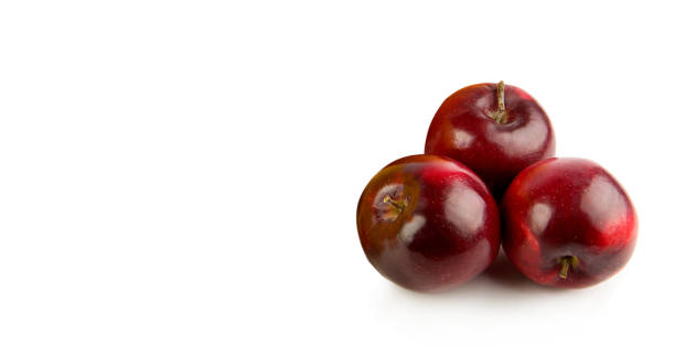 istock Apples isolated on white . Free space for text. Wide photo. 1574342218