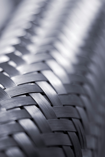 Macro photograph of an electric cable. Extreme shallow depth of field with focus atthe bottom.