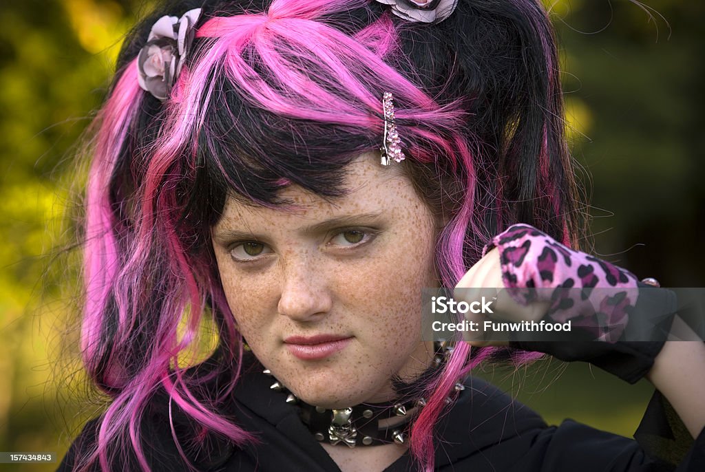 Punk Goth Emo Girl, Rebellious Teenage Fashion, Child & Bad Attitude  Teenager Stock Photo