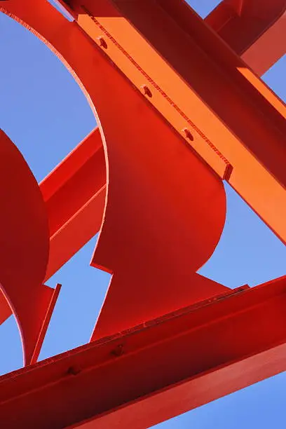 Photo of Girder Orange Steel Architectural Abstract