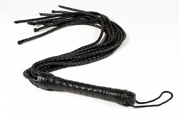 Black Leather Whip  whipped food stock pictures, royalty-free photos & images