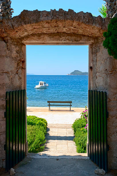 Mediterranean view View on mediterranean sea. dubrovnik lopud stock pictures, royalty-free photos & images