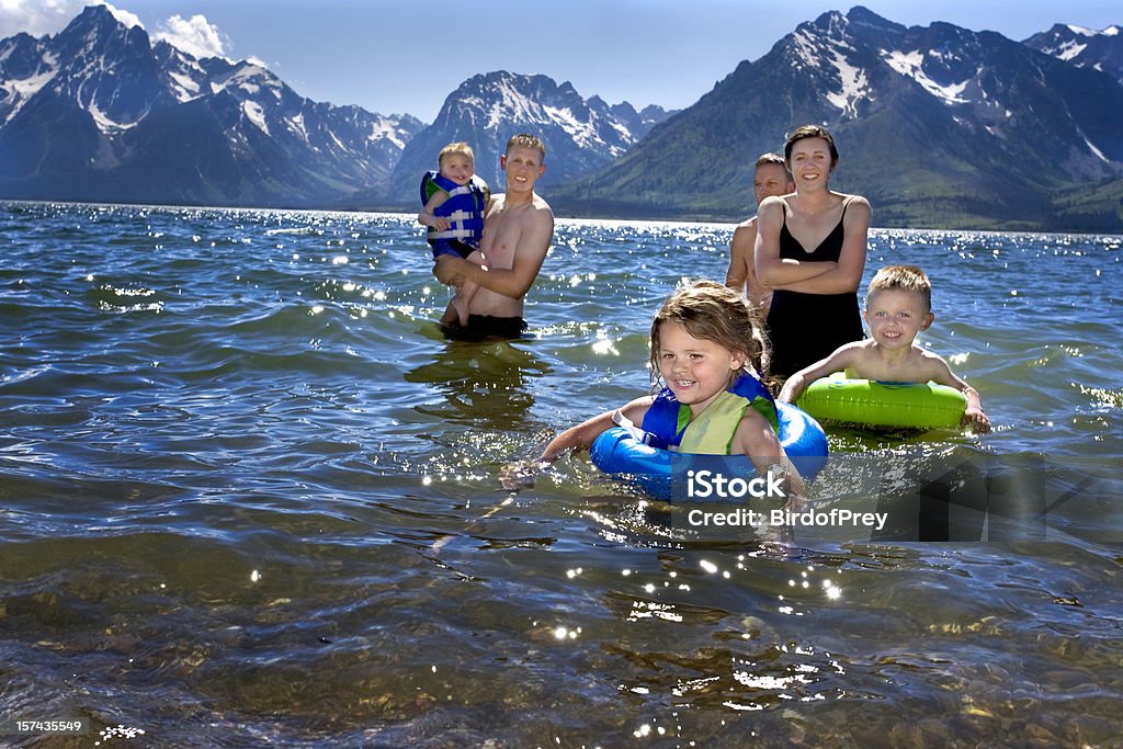 Jackson Lake, Grand Tetons National Park. - Lizenzfrei Familie Stock-Foto