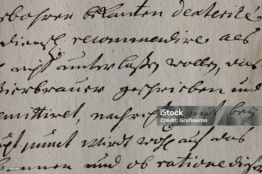 Detalhe de letra manuscritos no 1743 - Royalty-free Escrito à Mão Foto de stock