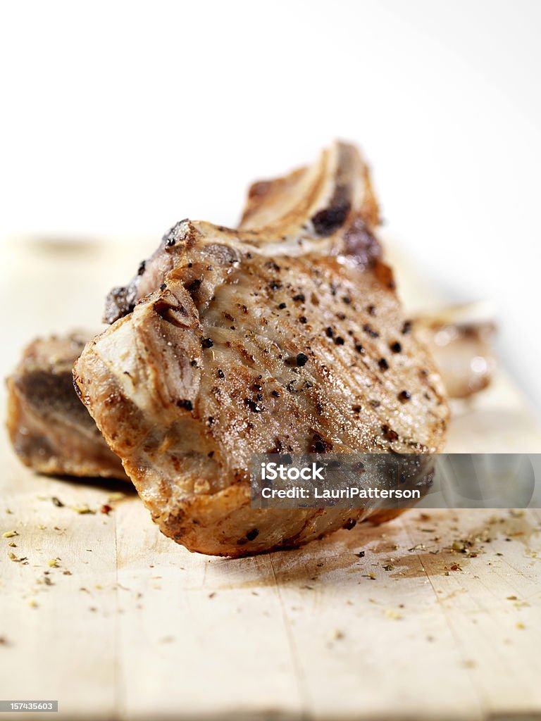 구운 포크 찹 - 로열티 프리 돼지고기 스톡 사진