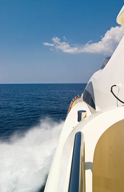 istock Luxury yacht sailing at high speed 157435908